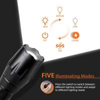 Linterna LED De Alta Potencia Para Camping 5 Modos De Iluminación Aleación De Aluminio Zoomable Impermeable Uso De 3 Pilas AAA - details 3