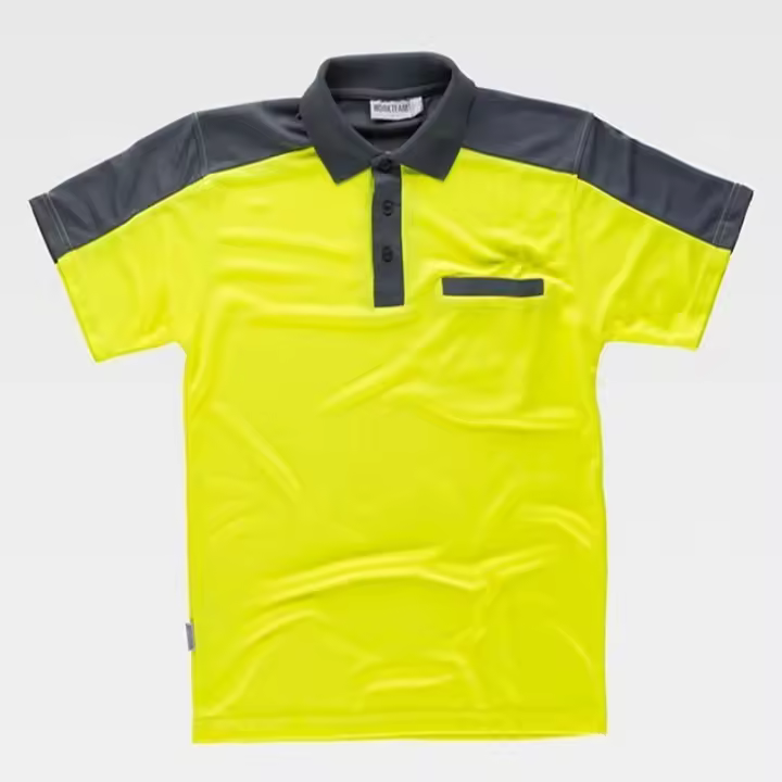 Camiseta Polo de Trabajo con Mangas a Contraste - 1
