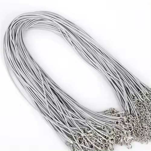 10 Pcs De Cadena De Cuero Falso Para Pulseras Collares Con Cierre De Tobogán Hecho En China Material De Poliéster Para Creación De Joyería DIY - 1