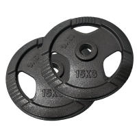 OZIO FITNESS 2 Discos de Pesas 15 kg 50 mm de 3 agarres Hierro Fitness - details 0