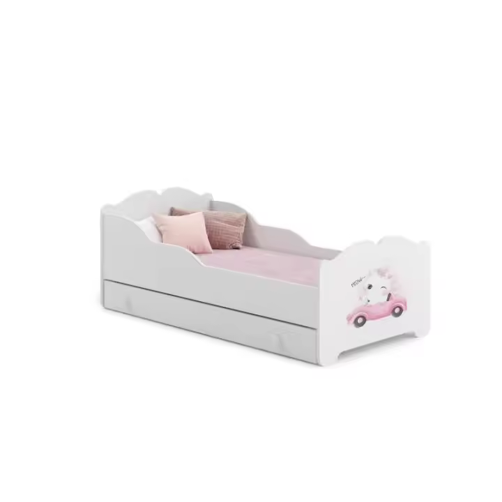 Cama de criança 140 x 70 com gaveta, colchão e estrado incluídos Kobi Anna Cat - 1