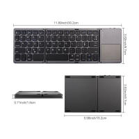 Teclado Inalámbrico Mini Con Touchpad B033 BT Portátil Para Windows Android IOS iPad Teléfono Plegable Magnético Triplo Ergonómico Multifuncional - details 9