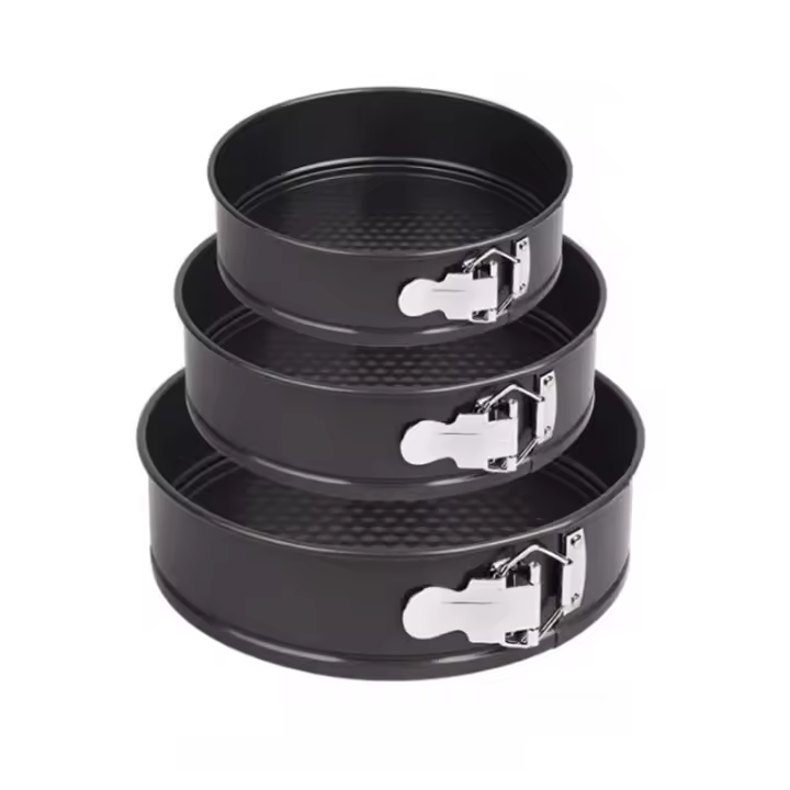 Cake Pans, Sponge Cake Pans, antiadherente redondo extraíble para hornear, Juego de 3 piezas, bandeja de horno, resistente al calor, 3 piezas, 20 + 22 + 24cm - 1
