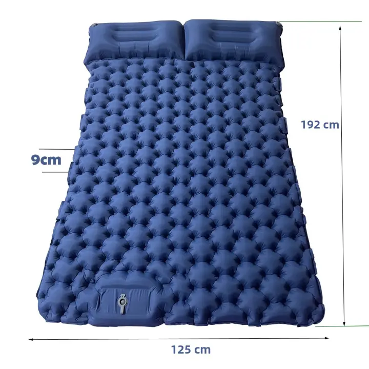 Colchón Inflable Doble Con Almohada Integrada Para Acampar Matrícula De Viaje Y Senderismo Almohadilla De Descanso Para Exteriores - 1