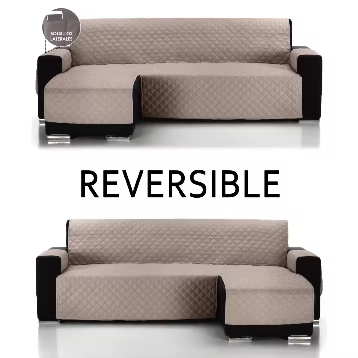 Nuevo&ALMERITEX 2000 Cubre Sofa Chaise Longue Reversible - Protector Sofá-Acolchado Sofá-fácil de Limpiar - 1