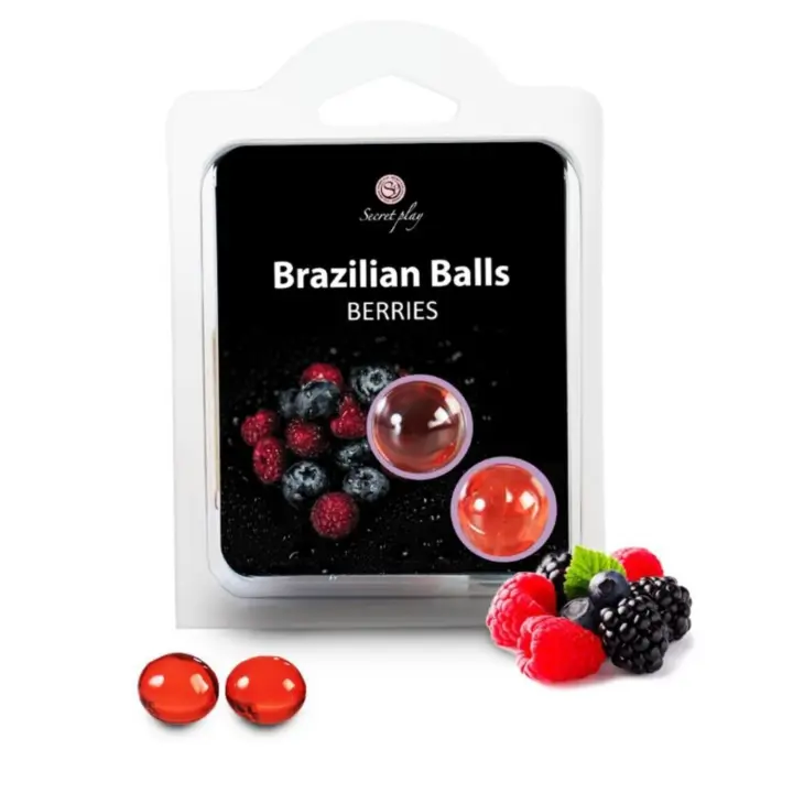 Brazilian Balls Con Sabor Frutas Del Bosque Pack De 6 Bolas Brasileñas De Secret Play Formuladas A Base De Aceite Para Masaje Lubricante De Sexo Oral Con Sabor Apto Para Sexo Anal Y Vaginal No Compatible Con Preservativos De Látex - 1
