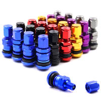 Kit De Valvulas De Rueda Para Coche Camión Motocicleta 4Pcs Con Cierre De Polvo Metálico Y Tornillo Material De Aluminio - details 0