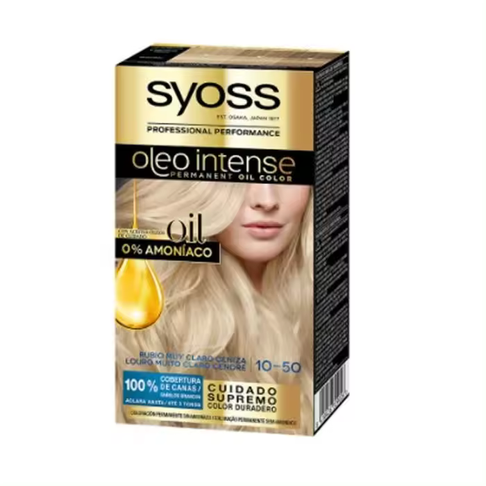 SYOSS Oleo Intense Tinte Sin Amoniaco 10.50 - Rubio Claro Ceniza 5 Pz - 1