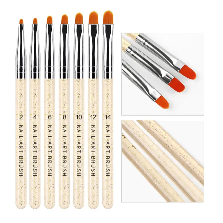 Set De 7 Piezas De Pincel De Uñas Transparentes Misscheering Para Terapia Fototerapia Y Diseño De Uñas Con Gel Compatible Con Acrílico - 1