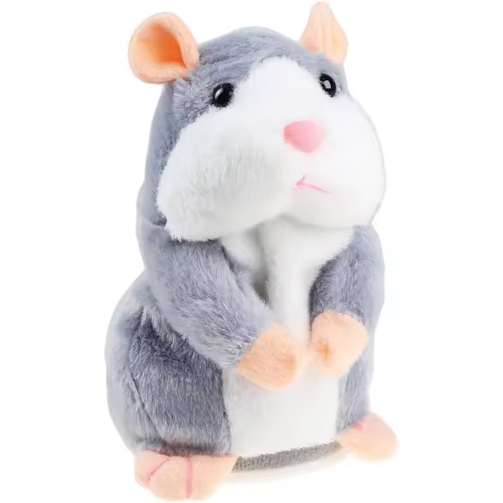 Juguete de peluche de hámster, repite lo que dices, divertido juguete de peluche para niños, juguete interactivo de peluche que habla y graba, regalo de cumpleaños para que los niños pequeños aprendan - 1
