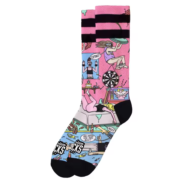 Calcetines American Socks Rosas American Pie Mid High Signature Socks - 1