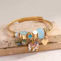 Pulsera De Moda Para Mujer Con Elementos De Elefante Y Amor Perlas Estilo Hip Hop Rock Para Fiestas Viajes Bodas Regalo - details 3