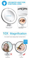 Espejo De Maquillaje Con Lente De 10x Y Luz LED Espejo De Vestíbulo Flexible Iluminación De Maquillaje Con Succion En La Base - details 0