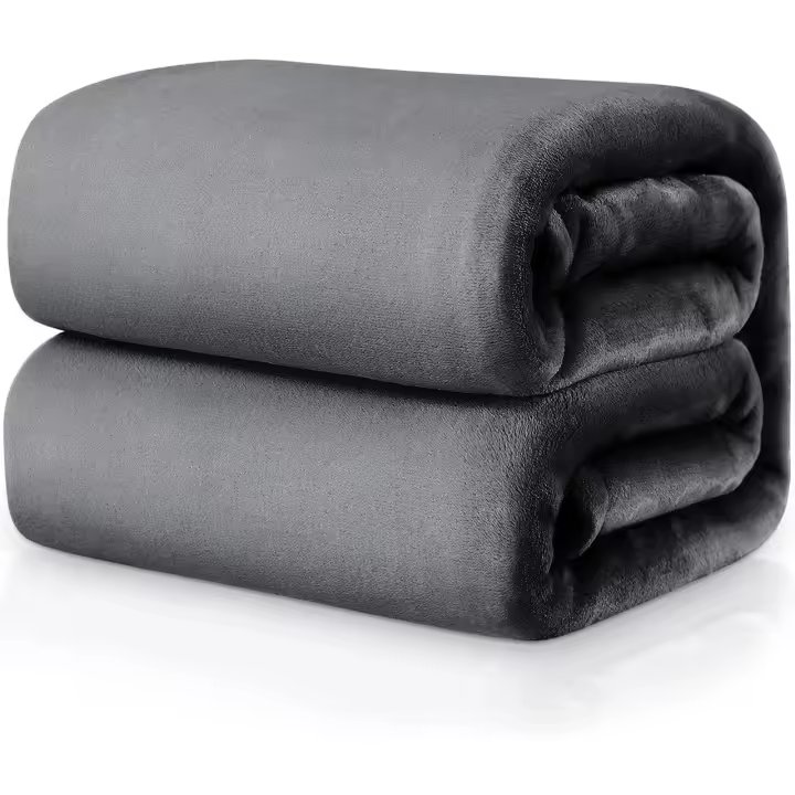 Mantas para Sofás de Franela, Mantas Ligeras Mantas para Cama de Reversible de Microfibre Extra Suave, Manta para Mascotas(Gris Oscuro, 130×150cm) - 1