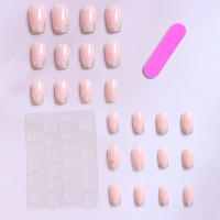 24 Pcs Uñas Postizas Largas Cuadradas En Rosa Brillante Con Patrón De Corazones Para Mujer Y Niña Regalo Ideal Para Fiestas Y Fiesta - details 6