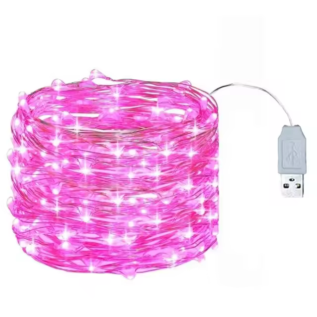 Luces LED USB Cadena De Luces De Cobre Y Plata Para Decoración Exterior De Boda Y Navidad Resistente Al Agua Guirnalda De Luz Faeira - 1