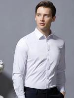 Camisa De Encaje Para Hombre 2025 Primavera Manga Larga Suelta Clásica Solida Elástica Negra Blanca Moda Casual Antiarrugas Talla 4XL - details 4