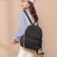 Mochila de gran capacidad, mochila de Tela Oxford with Simple Cremallera A LA Moda para Mujer, mochila Negra W - details 1