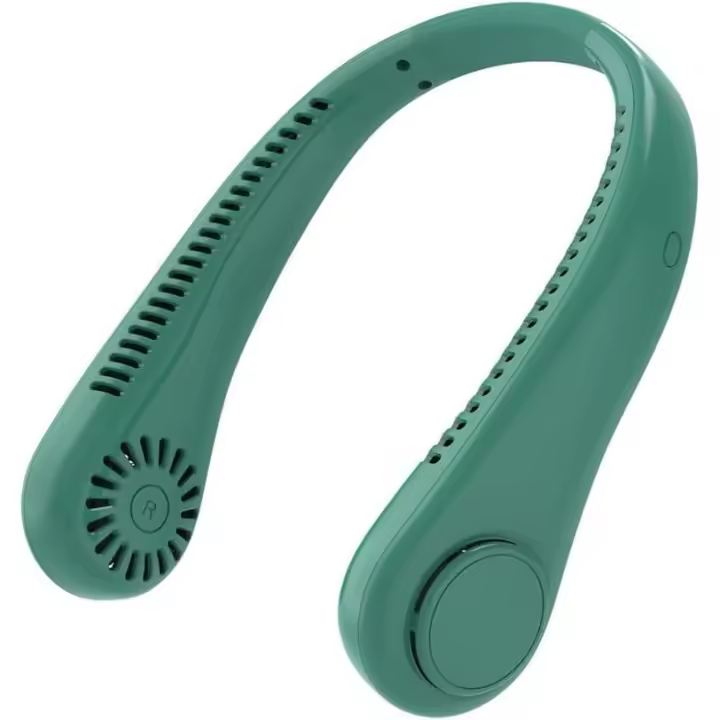 Ventilador De Cuello Portátil, Mini Ventilatore Senza Lama, Ventilatore Pieghevole USB Silenzioso, 3 Marce, Adatto per L'home Office E Gli Sport All'aria Aperta,Verde - 1