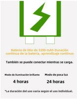 Lámpara De Mesa LED Plegable Protección Ocular Para Lectura 3 Colores Regulables Sin Salto Tiempo Fecha Temperatura Carga USB Luz Nocturna Táctil - details 5