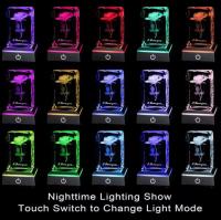 Luz de noche multicolor de Cristal Rosa 3D, Gift perfecto para el Día DE LA Madre para Mamá, Novia, esposa, Ideas para Regalos de cumpleaños, Aniversario y San Valentín - details 0