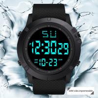 Reloj Deportivo Electrónico Para Hombres Y Adolescentes Multifuncional Impermeable Luminoso Militar Exterior LED Digital Reloj De Pulsera Para Niños - details 7