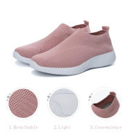 Zapatillas De Mujer Vulcaneadas De Alta Calidad Zapatillas De Encaje Transpirable Talla Grande Zapatos Planos Para Caminar Loafers Sin Cordones - details 3