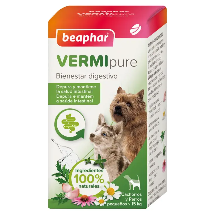 Beaphar VERMIPURE PERROS &lt;15KG 50 COMPRIMIDOS - 1