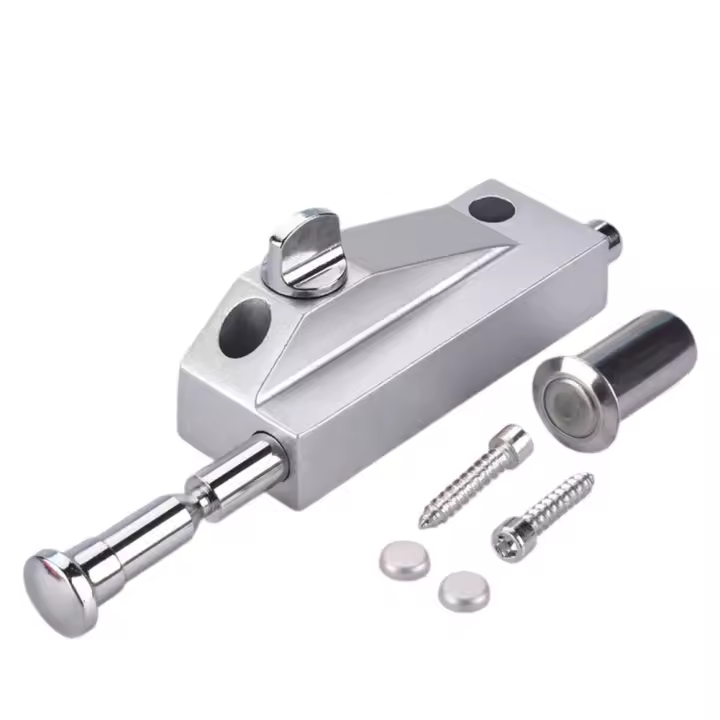 Cerradura De Piso Para Puerta De Vidrio Acero Inoxidable Cerradura De Suelo Para Baño Y Toilettes Cerradura De Tierra Herramienta De Cerrajería - 1