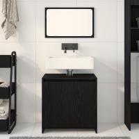 Gabinete de baño vidaXL con espejo de madera de roble negro 60x33x61 cm de madera de ingeniería - details 2