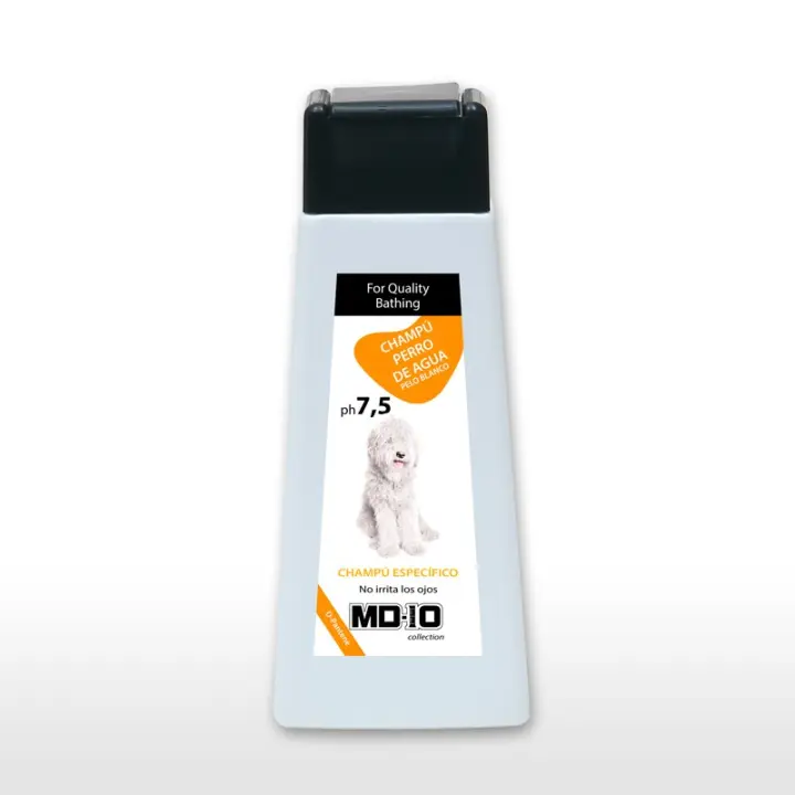 Champú para Perro de Agua Español Pelo Blanco- Realza el Color Blanco - Champú Texturizador de Rizos Hidratante, Vegano y Biodegradable - Fabricado en España - MD-10 COLLECTION - 1