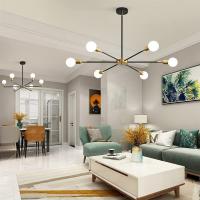 Lámpara Colgante Vintage LED Oro Negro Con 6/8 Bombillas Luz De Techo Moderna Para Decoración Del Hogar Sala De Estar - details 1