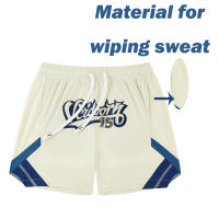 Shorts De Baloncesto De Malla Moda Con Toalla De Sudor Y Bolsillos Lateral Transpirables Para Entrenamiento Y Correr - details 1
