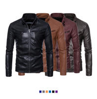 Chaqueta De Cuero Para Hombre Estilo Casual Moto Outdoor Primavera Otoño Cuello Alto Ajustada Para Otoño Y Invierno - details 2