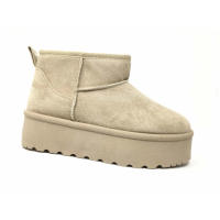 Botines Mujer, Invierno, Planos, Plataforma Australiano, Forrado Pelo Interior, Beige, Camel, Negras - details 0