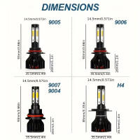 2pcs Luces LED Para Coche 4 Lados 9005/HB3 9006/HB4 H4 H7 H11 H13 9004 9007 Blanco 6000K Azul Hielo 8000K 26000LM 360 Ángulo De Haz - details 2