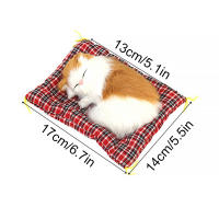 Modelo De Animal De Peluche Simulación De Gato Durmiente Con Sonido Para Jardín Micro Paisaje Decoración De Escritorio - details 1