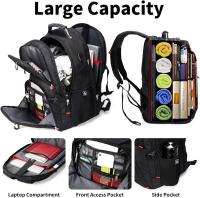 Mochara de viaje extragrande de 52 L para portátil con Puerto de carga USB, De La Universidad compatible con portátiles de 17 pulgadas para helbres y Mujeres, color Negro - details 1
