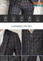 Traje De Moda Para Hombre 2025 (Blazer+Chaleco+Pantalones) Estilo Artístico Casuero Elegante Talla M-5XL Adecuado Para Bodas Y Trabajo - details 3