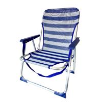 Maxia Market - Silla Playa Plegable Aluminio con Reposabrazos y Topes Antivuelco Silla Palaya Camping ligera Facil Transportar - details 0
