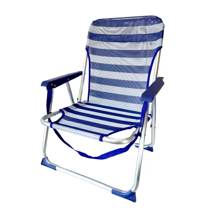 Maxia Market - Silla Playa Plegable Aluminio con Reposabrazos y Topes Antivuelco Silla Palaya Camping ligera Facil Transportar - 1