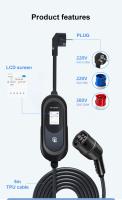 FERRASTAR Cargador de coche  Eléctrico,Cargador EV Portátil Tipo 2 Corriente Alterna (AC) de Estándar Europeo, Corriente Ajustable a 3 Fases de 16/32 Amperios, Pantalla Grande 2.4 Pulgadas con Visualización EV3, Uso Portátil o Colgado en la Pared - details 5
