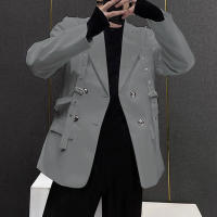 Incuerpo Chaqueta De Hombre Estilo Coreano Casual Manga Larga Solida Con Bolsillo Botones Vintage Ropa Masculina Ajustada - details 2