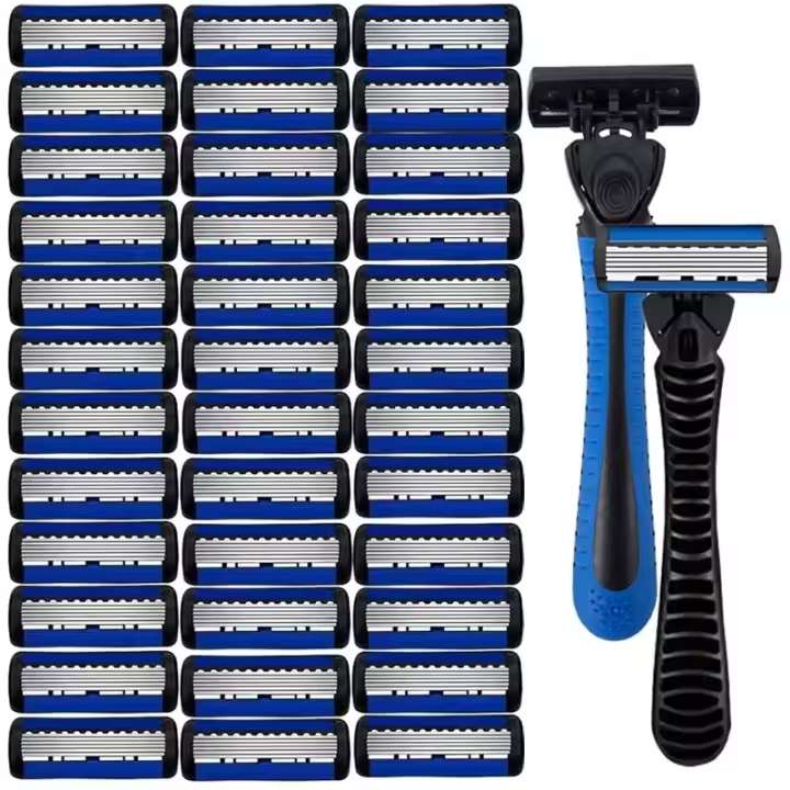 Afeitadora Manual De Acero Inoxidable Con 6 Capas Cuchilla Doble Edad Seguridad Para Barba Y Bigote Afeitadora Clásica Para Hombres - 1