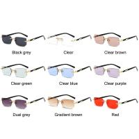 Gafas De Sol Rectangulares Sin Montura Para Hombres Y Mujeres Moda Retro Protección UV400 Viajes De Verano Tamaño Único - details 0