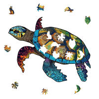 Puzzle De Madera En Forma De Tortuga Imagen Animal Decoración 3D Juego De Descompresión Regalo De Vacaciones Para Adolescentes Y Adultos - details 2