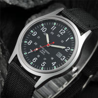 Reloj De Cuarzo Para Hombre Negro Con Correa De Nylon Militar Deportiva Moda Cuadro De Numeros Arábigos Clavija De Hebilla - details 3