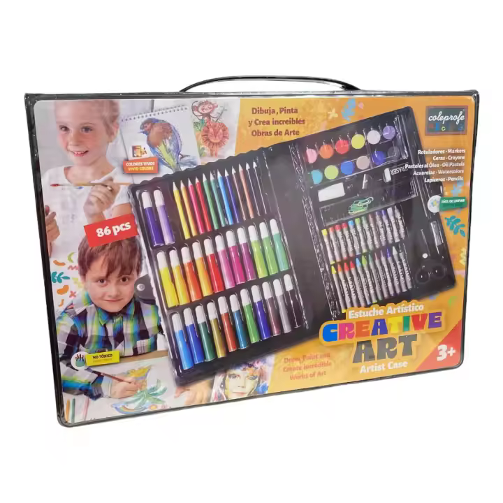 Maletín Estuche Artístico Creative Art con 86 Piezas Dibujo y pintura COLEPROFE - 1
