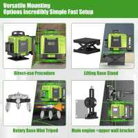 LFINE Nivel Láser Nivel Láser Profesional 12/16 Líneas Automático 360 ° Niveles láser autonivelantes Herramientas de niveles horizontales y verticales - details 5