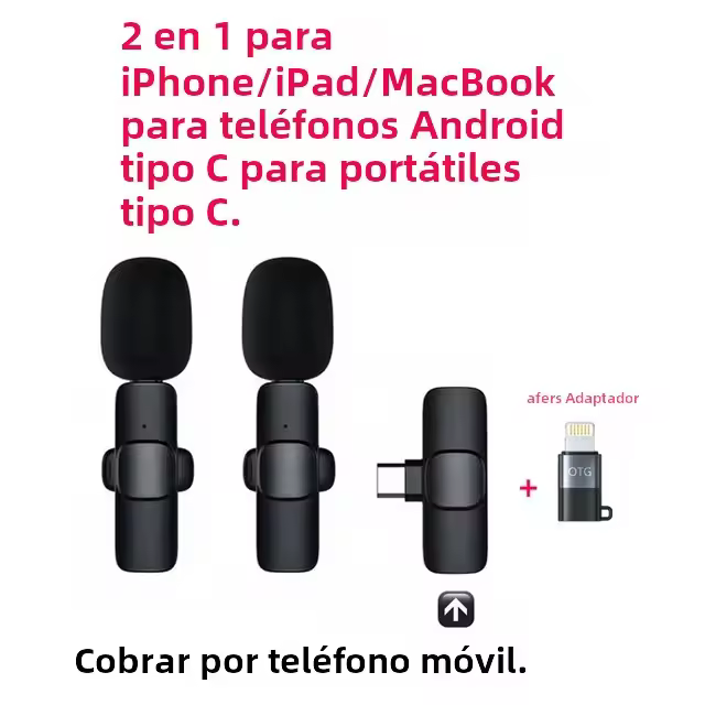 Mini Micrófono Bluetooth Inalámbrico Lavalier Para iPhone Android PC Transmisor De Botón De Lavalleja Para Teléfono Móvil Y Computadora - 1